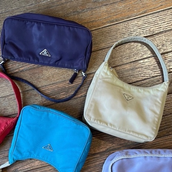 🤩💯AUTH PRADA MINI BAG NYLON HOBO POUCHETTE DARK PURPLE - Picture 6 of 7